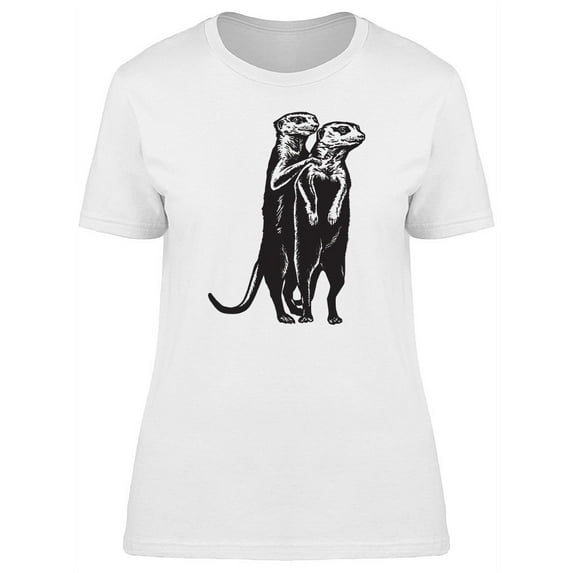 Two Meerkat Brothers Sketch T-Shirt Women -Image by Shutterstock, Female Small