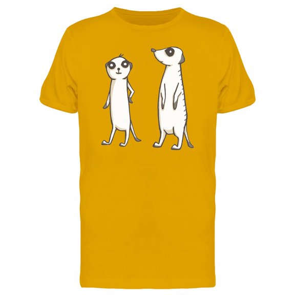 Two Meerkats Cartoon T-Shirt Men -Image by Shutterstock, Male Large