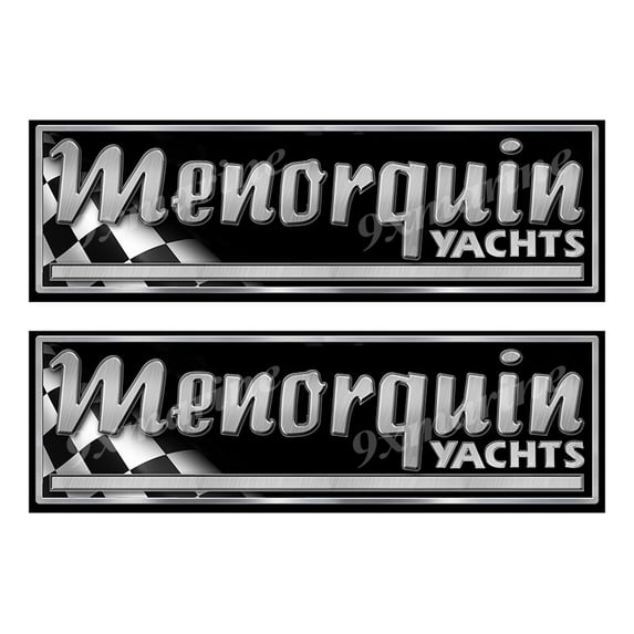 Two Menorquin Yachts Classic Racing 10" long Stickers