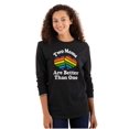 thumbnail image 1 of Two Moms are Better than One LGBTQ Women Plus Size Long Sleeve Graphic Tee Brisco Brands 2X, 1 of 5