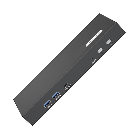 Two Monitor Sharing KVM Switcher Supports 2 Computers 4K Resolution USB3.0