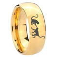 thumbnail image 1 of Two Monkey 8MM Dome Gold Plated Tungsten Men Ring, 1 of 2