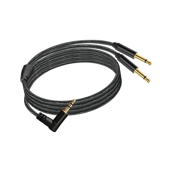 Two Mono Splitter Cable, 3.5 mm Stereo Input to Left Right Channel Branch Cord for Mixers and Sound Cards