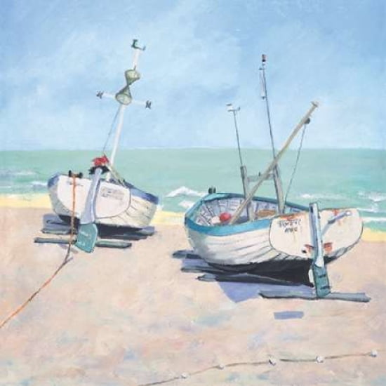 Two Moored Boats Canvas Art - Jane Hewlett (24 x 24)