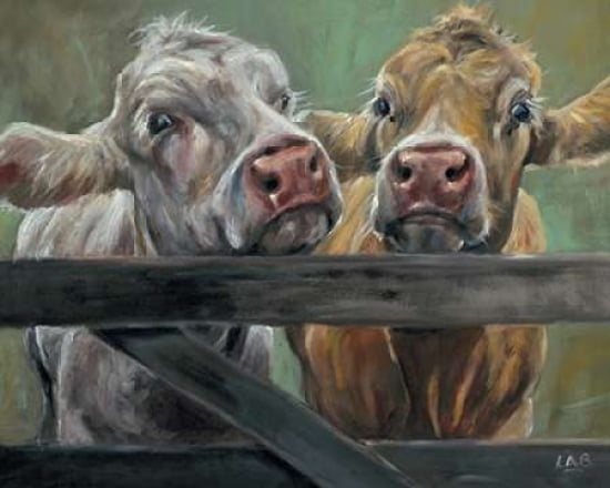 Two Moos Canvas Art - Louise Brown (24 x 30)