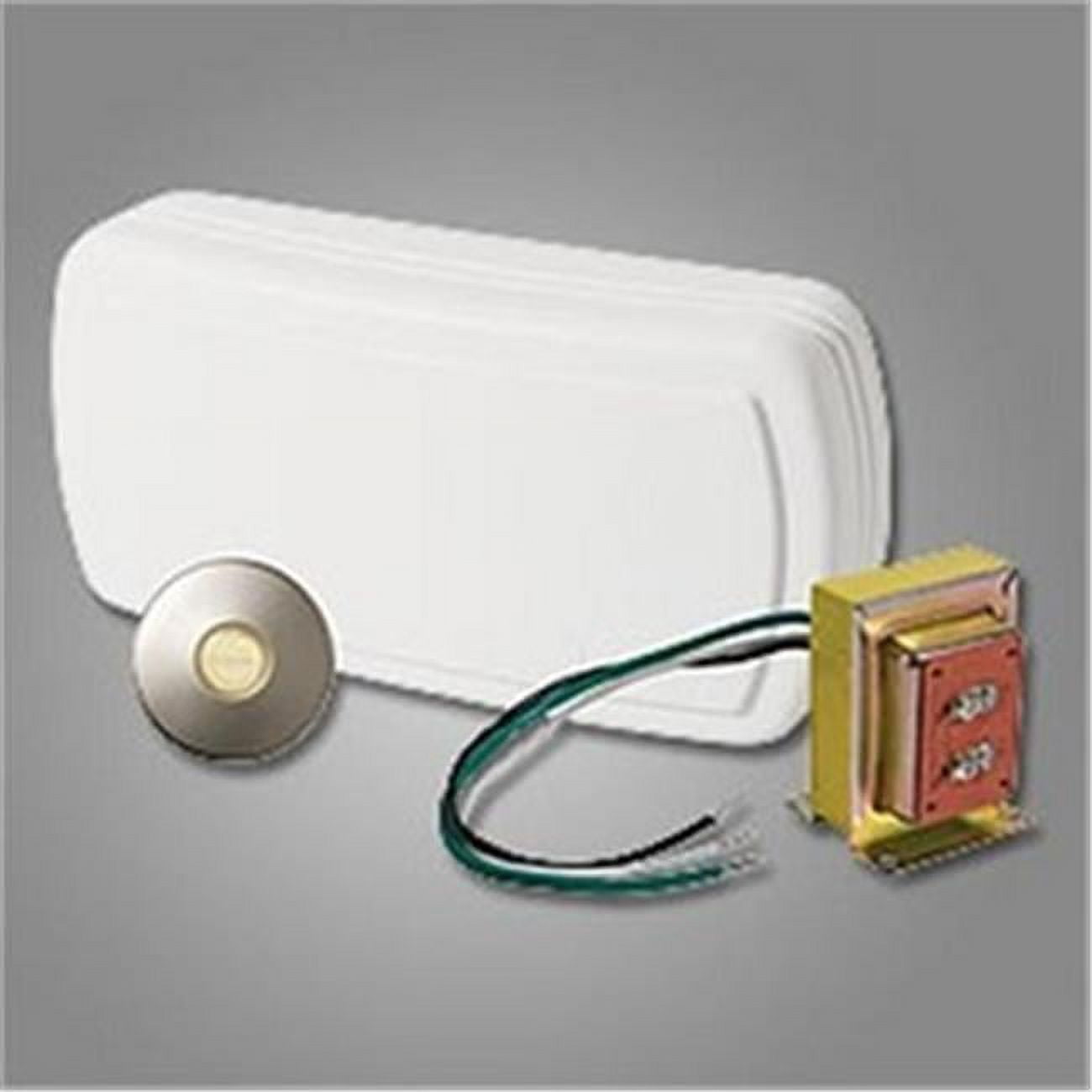 TwoNote Door Chime with One Lighted Stucco Pushbutton, Satin Nickel