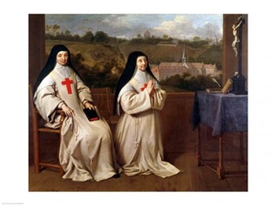 Two Nuns Canvas Art - Philippe De Champaigne (24 x 18)