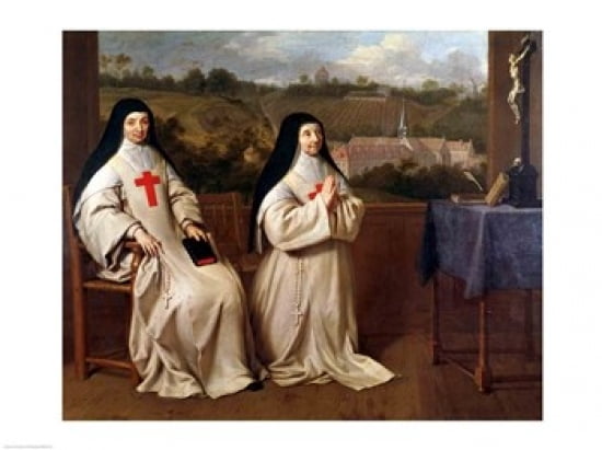 Two Nuns Canvas Art - Philippe De Champaigne (36 x 24)