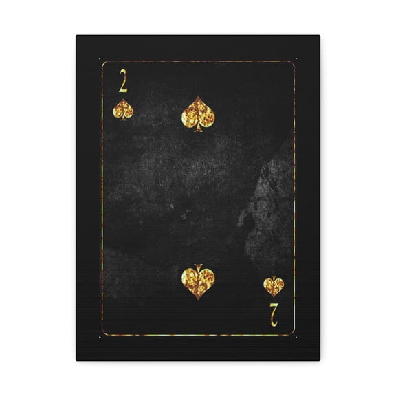 Two Of Spades Grunge Card Playing Card Canvas Wall Art for Home Decor Ready-to-Hang
