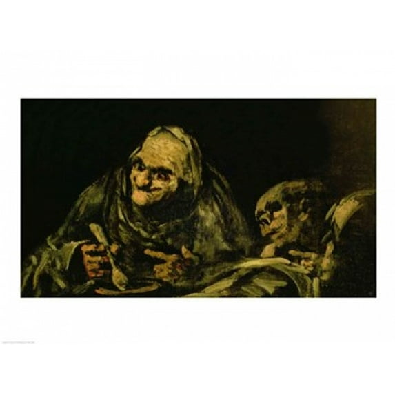 Two Old Men Eating, one of the 'Black Paintings' Poster Print by Francisco De Goya (24 x 18)