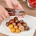 thumbnail image 1 of Two In One Chestnuts Opener Stainless Steel Chestnuts Clip Chestnuts Opener Chestnuts Crucifix Opening Peel To Peeler New Christmas Ornaments Style-H75, Brown, One Size, 1 of 8