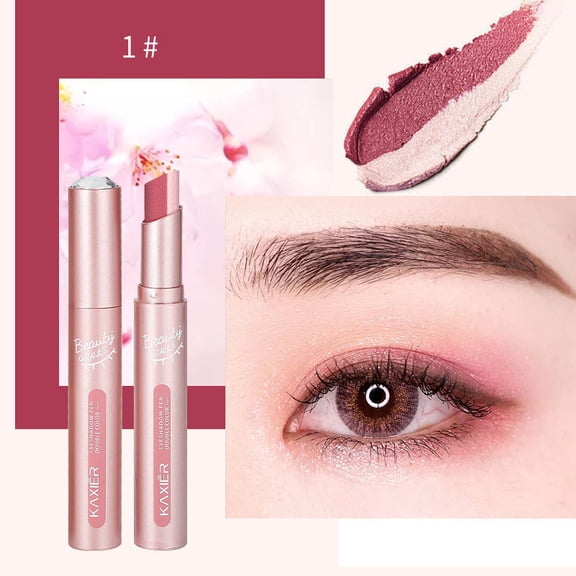 Two In One Cream Eye Shadow Stick, Two Color Eye Shadow Stick, Long Lasting Pigmented Eye Shadow Pen, Automatic Rotating Design, Waterproof, Smudge Proof, Easy To Apply