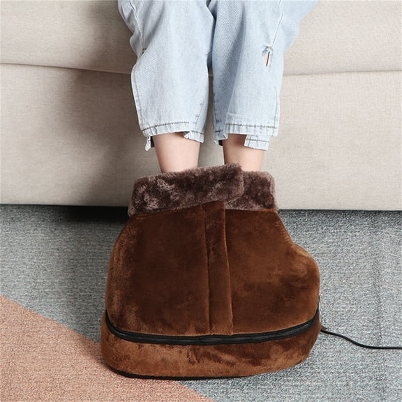 Two In One Heated Foot Massage Boots, Constant Temperature Eight Rotating Massage Heads Removable Washable Inner Liner, Soothing Thermal Foot Relaxer for Winter Indoor Foot Fatigue Relief