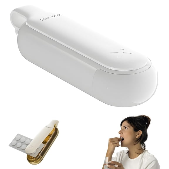 Two In One Portable Simple Medicine Box White,2 In 1 Portable Easy Extractor & Layered Organizer Weekly Organizer Compact and Portable Daily Box Easy To Open Case for /Vitamin/Fish Oil/