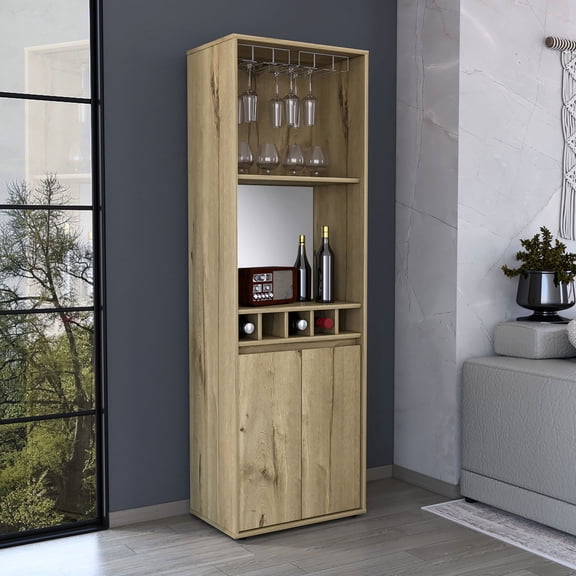 Interior Shelves for Display / Great for Organizing Bar Items / Engineered Wood High Cabinet