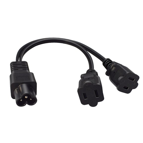 Two Outlet Power Distribution Wire IEC320 Type6 Insert To Twin Standard 1-15R Receptacle 18AWG 30CM Metal