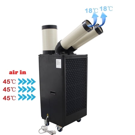 Two Outlets Mobile Industrial Air Conditioner Workshop Post Cooling Air Conditioners 550M³/H 220V