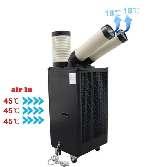 Two Outlets Mobile Industrial Air Conditioner Workshop Post Cooling Air Conditioners 550M/H 220V