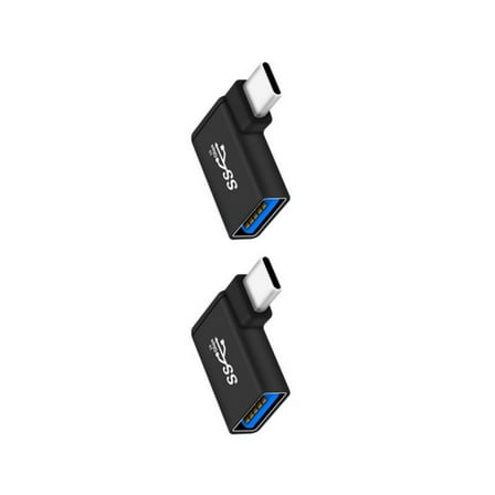 Two Pack 90 Degree USB C to USB 3.0 Adapter Type C to USB A Male Female for Quick Sync and Charge