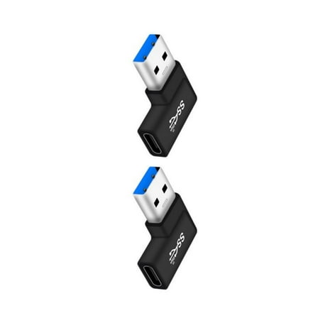 Two Pack 90 Degree USB C to USB3.0 Adapter Type C to USB A Male Female for Quick Sync and Charging