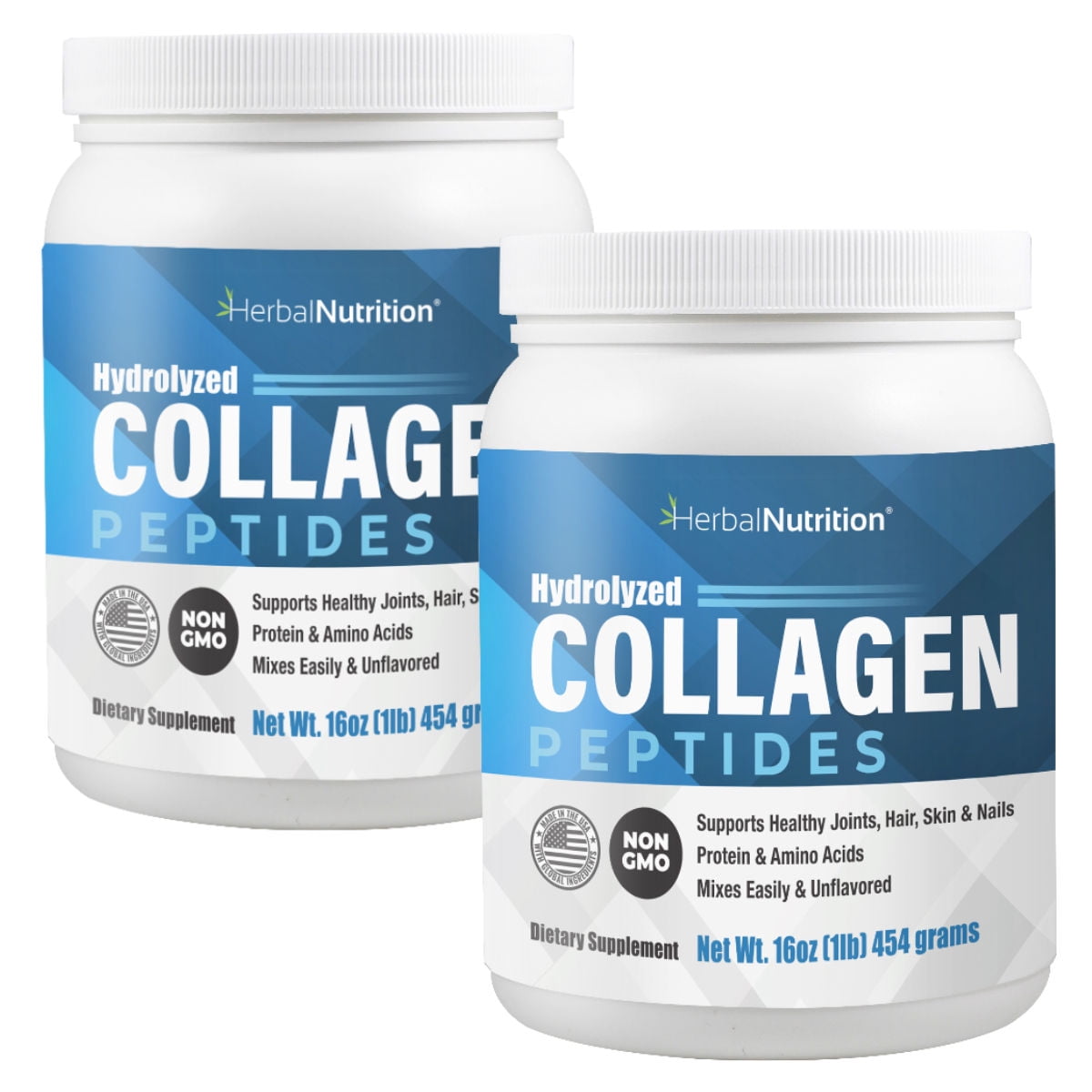 Two Pack - Collagen Peptides Powder Contains Vital Proteins for Skin Hair Nails and Joint Health, Non GMO Gluten Free 45 Servings