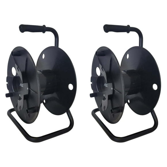 Two-Pack Deluxe Portable Cable Reels, Total Capacity: 1440 Feet of 6mm Black Cable, Each Reel: 720 Feet, Black