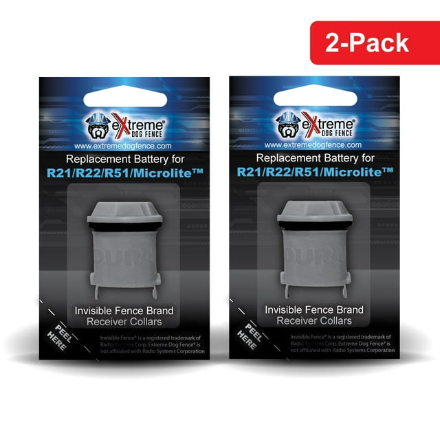 TwoPack Dog Fence Batteries for Invisible Fence Brand Receiver Collars by Perimeter
