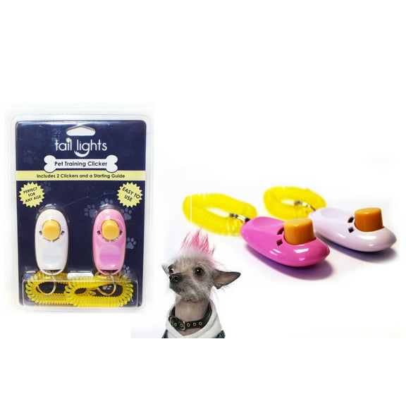 Two Pack Pet Training Clickers with Comprehensive Tarining Guide