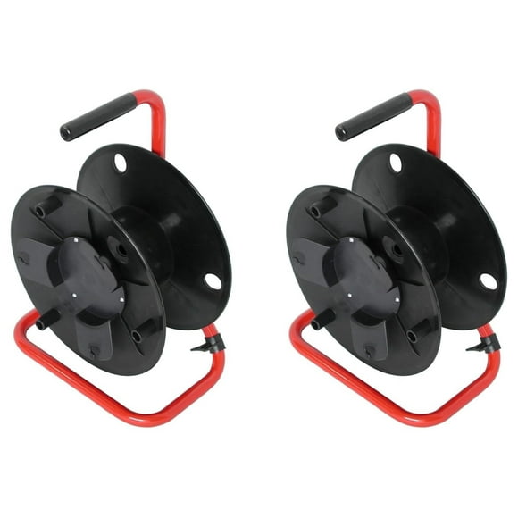 Two-Pack Portable Cable Reels, Each with 330 ft of 6mm Cable, Red and Black