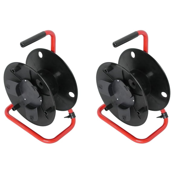 Two-Pack Portable Cable Reels, Each with 330 ft of 6mm Cable, Red and Black