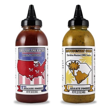 Two Pack Sauce Bundle (1) All-American Barbecue Sauce, (1) Low Country Gold Mustard Barbecue Sauce by The Tailgate Foodie