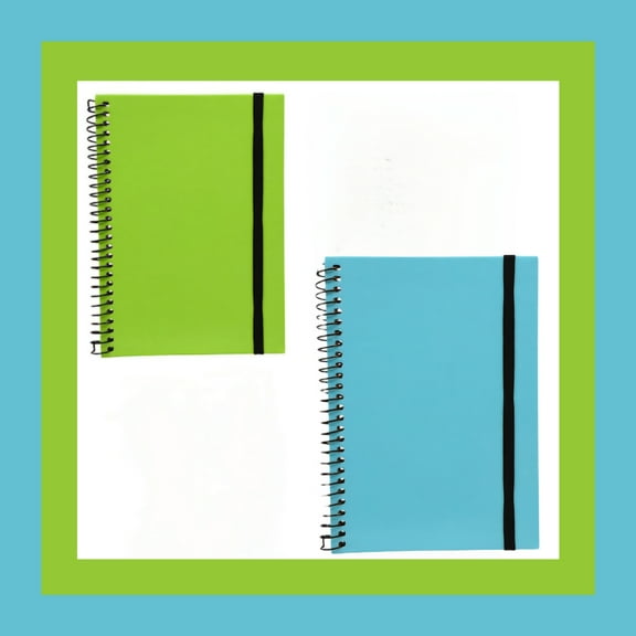 Two-Pack Small Spiral Notebook with Elastic Place Markers - TWO Notebooks Included
