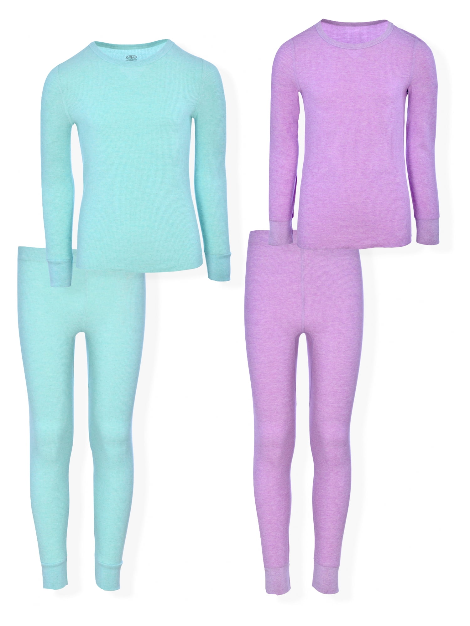 Two Pack of Athletic Works Girls Super Soft Long Sleeve Top and Pant