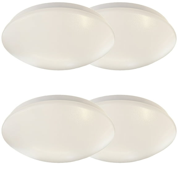 Two Pairs (QTY 4) Of Kichler 10760WHLED 14" 200 Watts Max Power Ceiling Space Flush Mount LED White Ceiling Light