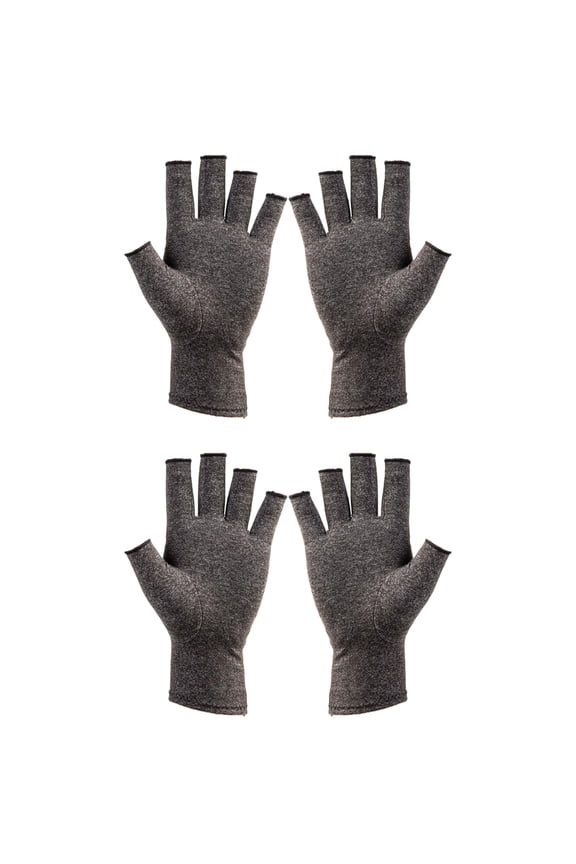 Two Pairs of Athletic Recovery Half Finger Gloves in Breathable Design