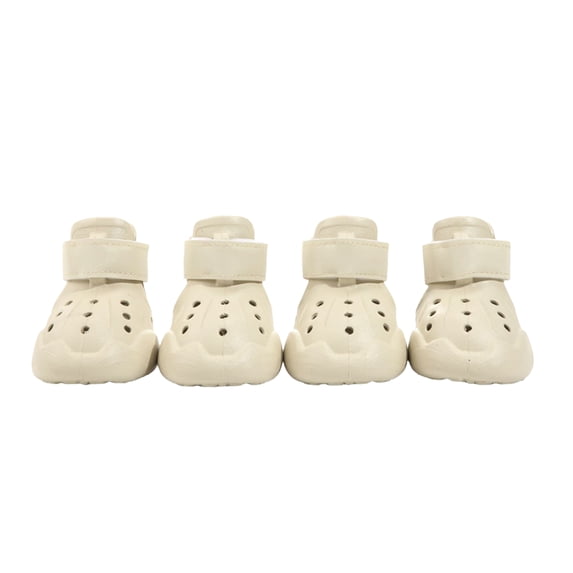Two Pairs of Pet Sandals, Dog EVA Hole Shoes Anti Slip for Outdoor Walking Daily Training Beige M