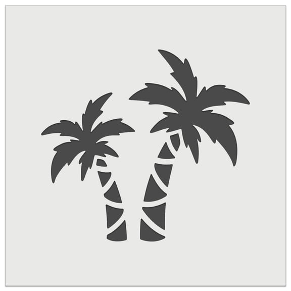 Two Palm Trees Tropical DIY Cookie Wall Craft Stencil - 4.5 Inch