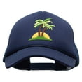 thumbnail image 1 of Two Palm Trees in Sunset Patched Foam Front Golf Style Mesh Back Cap - Navy OSFM, 1 of 5