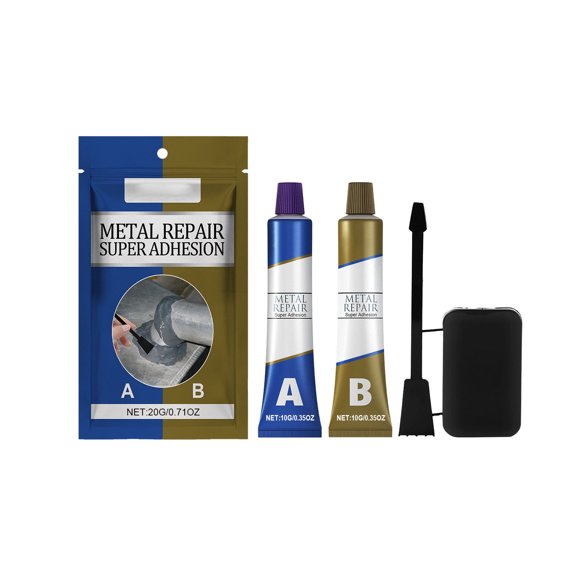 Two-Part Casting Repair Adhesive, Fast-Drying High-Strength Bonding Glue in 0.7, 1.8 or 3.5 oz, Metal Pipe Crack and Surface Leak Repair Agent