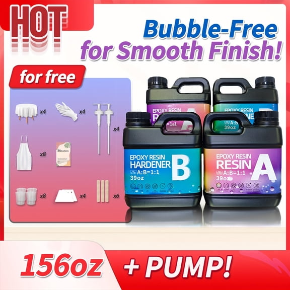 Two-Part Epoxy Resin Adhesive - Durable Casting Material - Total of 156 Ounces for Crafting Activities