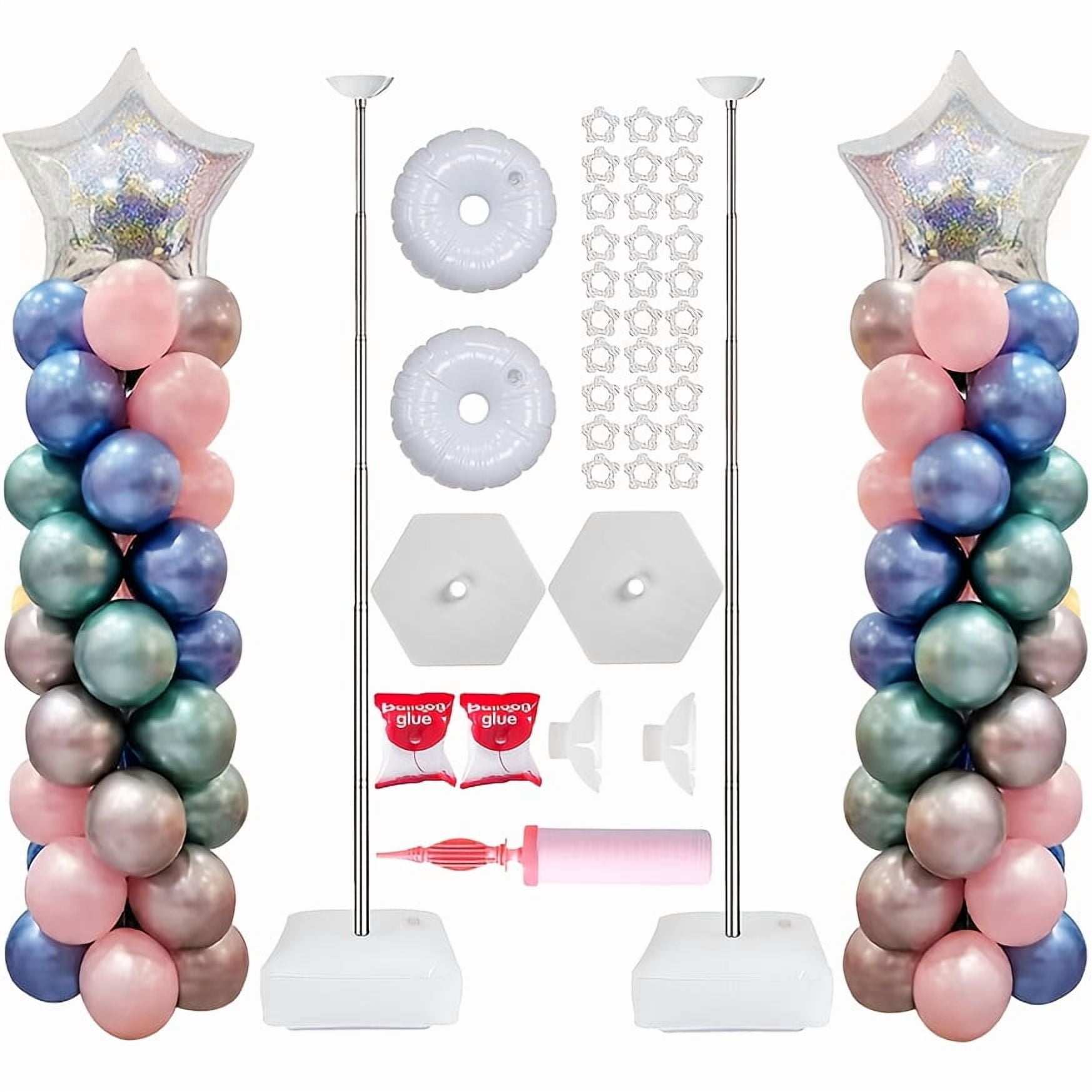 Two Pcs Balloon Column Stands Reusable Telescopic Design Adjustable ...