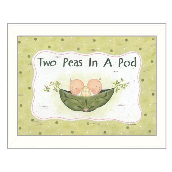 TrendyDecor4U Two Peas In A Pod By Lisa Kennedy Printed Wall Art KEN518-712W