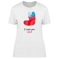 thumbnail image 1 of Two Penguins In A Stocking T-Shirt Women -Image by Shutterstock, Female Medium, 1 of 2