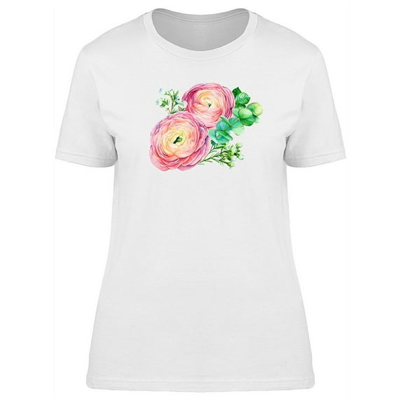 Two Peonies Ikebana T-Shirt Women -Image by Shutterstock, Female Medium