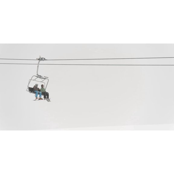 Two People Riding A Chairlift At A Ski Resort Whistler British Columbia Canada Canvas Art - Keith Levit Design Pics (22 x 11)
