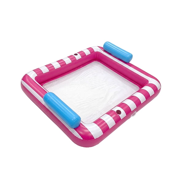 Two-Person Inflatable Water Bed Lounge with Thickened PVC, Excellent Buoyancy, Durable Pool Float for Sunbathing, Foldable & Portable Red