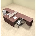 thumbnail image 1 of Two Person L Shaped Divider Office Workstation Desk Set, #OT-SUL-FP38, 1 of 2