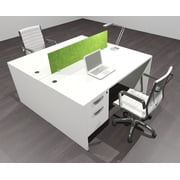 Two Person Modern Accoustic Divider Office Workstation Desk Set, #OF-CPN-FPRA13