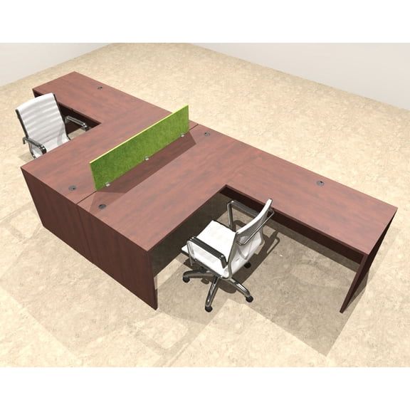 Two Person Modern Accoustic Divider Office Workstation Desk Set, #OT-SUL-FPRA26