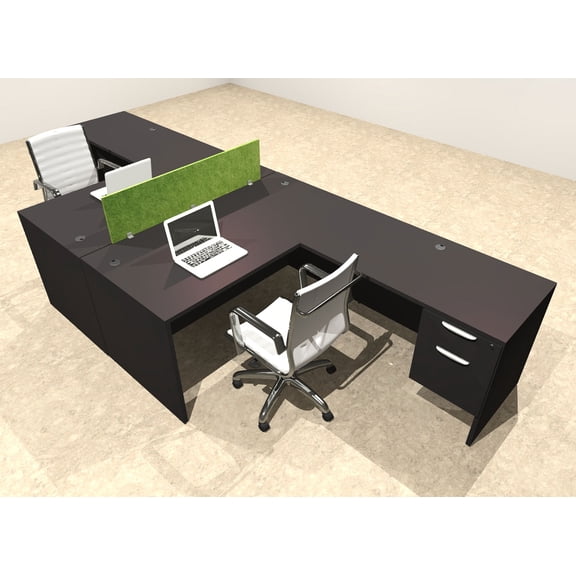Two Person Modern Accoustic Divider Office Workstation Desk Set, #OT-SUL-FPRA40